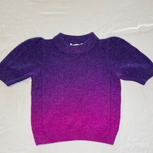Purple and Pink Gradient short sleeve Sweater